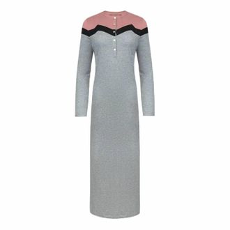 Velvette Womens Pima Cotton & Modal Nightgown In Grey Heather