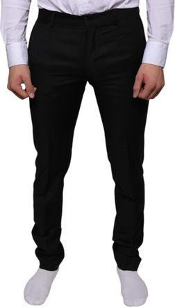 Dolce & Gabbana Black Wool Skinny Dress Formal Mens Pants