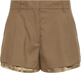 Marni Wool Shorts met Zichtbare Voering - Dames - Bermuda - Bruin - XS - Wol - Korte Broeken