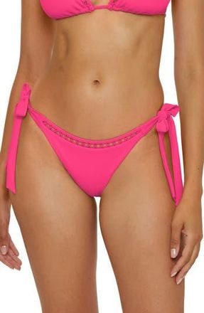 BECCA by Rebecca Virtue Modern Edge Side Tie Bikini Bottoms in Punch at Nordstrom Rack, Size Medium