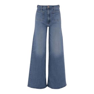 Mother Wide Jeans, female, Blue, Size: W25 Wide-leg Jeans in Stretch Cotton Blend