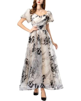 Burryco Burryco White Printed Maxi Dress