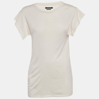 Isabel Marant Ivory Jersey Flounce Sleeve Top S