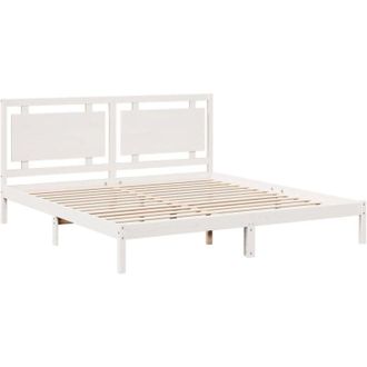 vidaXL Extra Long Bed Frame without Mattress White 200x220 cm Solid Wood Vidaxl
