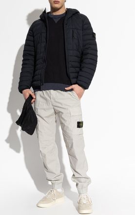 Stone Island Down Jacket With Hood, Mens, Navy Blue