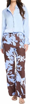 Nic+Zoe Cloud Blossom Eliot Wide Leg Pants In Brown Multi