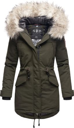 Navahoo Premium Dames Winterjas Lady Like - Klassieke Parka met Afneembare Kunstbontkraag