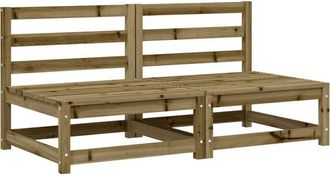 vidaXL Sof&aacute;s De Jard&iacute;n Sin Reposabrazos 2 Uds Madera Pino 70x70x67 Cm Vidaxl