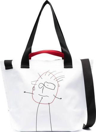 Plan C graphic-print shoulder bag - women - Calf Leather/Fabric - One Size - White