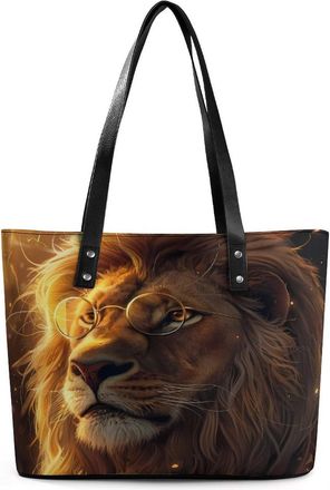 Generic Cool Lion Paninting Tote Bags for Women Cute Shoulder Purses Handbags
