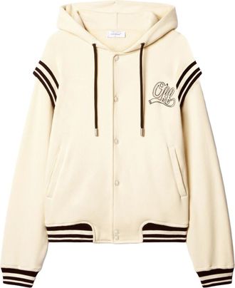 Off-white Natural Striped Detail Hoodie