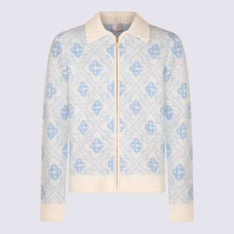 Casablanca Light Blue Cotton Knitwear
