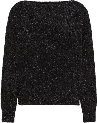 Ni&ugrave; Jersey de cuello redondo Lurex - Knitwear - Mujer - Negro - L