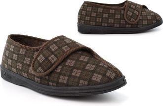 Generic Mens Wide Slippers Mens Wide Fit Slippers Size 6 Boys Slipper Size 8 Touch Fastening Slipper Washable Extra Large Rubber Sole Extra Large Sizes Touch 