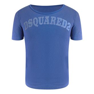 Dsquared2 Womens Round Neck Blue T-shirt Cotton - Size X-Small