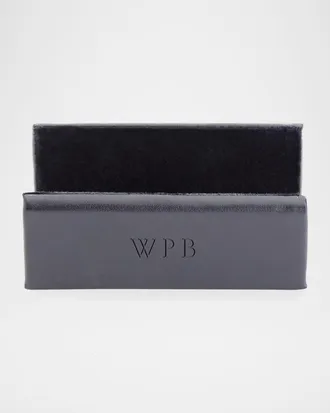 Royce Leather Personalized Leather Business Card Display Holder