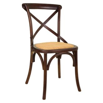 Wanderlust Deco Silla de madera y asiento de rat&aacute;n 44 x 42 x 88h cm