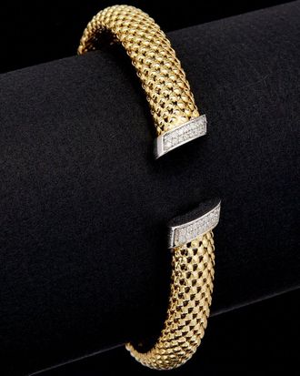 Meshmerise 18K Over Silver 0.25 Ct. Tw. Diamond Mesh Cuff Bracelet