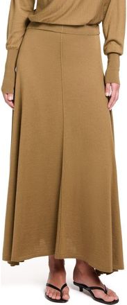TWP Wool & Silk Handkerchief Hem Knit Maxi Skirt in Ermine at Nordstrom, Size Xx-Small