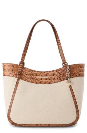 Brahmin Aliza Croc Embossed Leather Tote in Cinnamon at Nordstrom