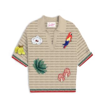 MC2 Saint Barth Polo Shirts, female, Beige, Size: M Pixie-style Polo