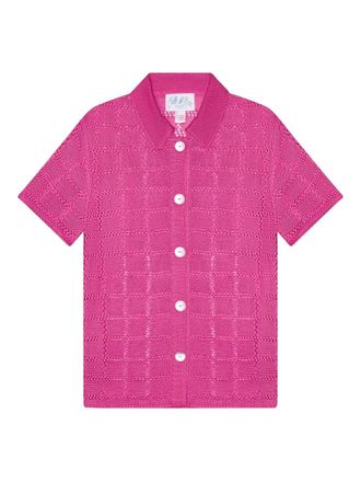 Calle Del Mar short-sleeve grid-pattern shirt - Pink