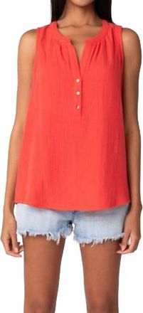Lovestitch Lue Henley Tank Top In Flame