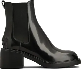 Tod's Schoenen, Dames, Zwart, 38 1/2 EU, Leer, Gomma T60 73L Tronchetto
