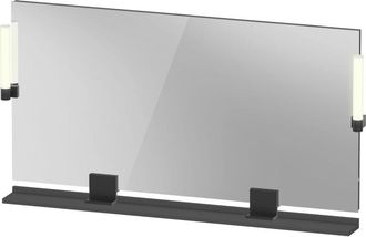 Duravit Espejo Duravit Sivida, Negro Diamante Mate, 1330x36x650mm, Luz