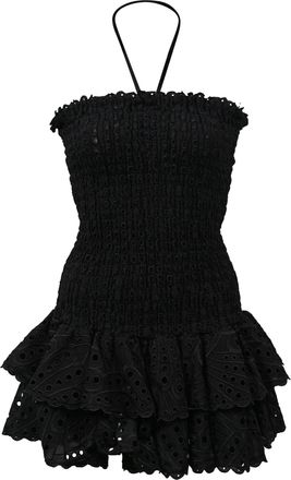 Charo Ruiz Ibiza Charo Ruiz Megan Strapless Broderie Anglaise Mini Dress in Black Cotton