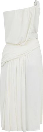 Alberta Ferretti Asymmetrische jurk met blote schouder - Dames - Casual kleedjes - Wit - S - Kleedjes