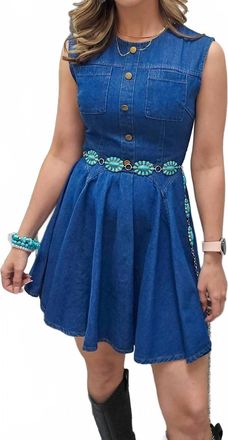 Greek Archaic Kori Deena Dress In Blue