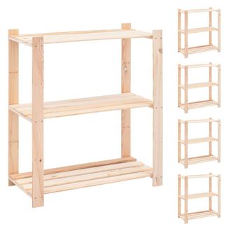 vidaXL Estanter&iacute;a 5 Niveles 3 Unidades Madera Pino Maciza 150 Kg Vidaxl