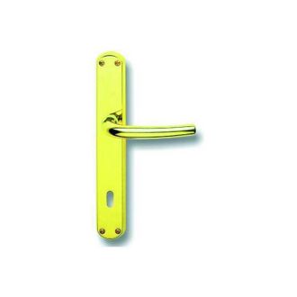 Ghidini Manijas Milena De Lat&oacute;n Pulido Con Placa Yale De 8x90 Mm