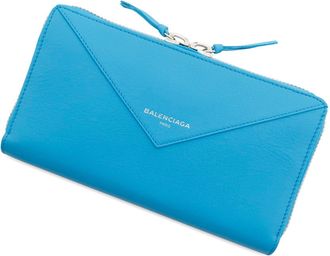 Balenciaga Light Blue Leather Long Wallet (Bi-Fold) (Pre-Owned)