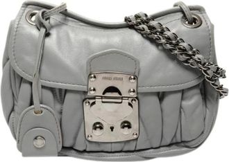 Miu Miu Pre-owned Cross Body Bags, female, Gray, Size: ONE SIZE Pre-owned Matelasse Shoulder Bag