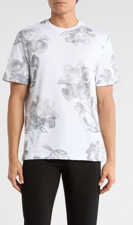Ted Baker Floral Graphic T-Shirt in Bright White at Nordstrom Rack, Size 6(Xxl)