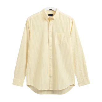 GANT Casual Overhemd - Heren - Casual Overhemden - Geel - M - Katoen - Overhemden
