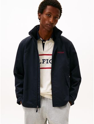 Tommy Hilfiger Mens Water-Resistant Hooded Regatta Jacket - Navy Blue - XXL