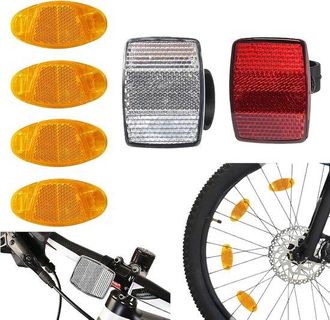 OEM Juego De Reflectores Para Bicicleta - Reflectores Para Radios De Rueda - Ciclismo Seguro - F&aacute;cil Instalaci&oacute;n - 10 X 10 X 1 Cm