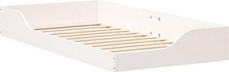 vidaXL Floor Bed Frame White 75 x 190 cm Solid pine wood Vidaxl