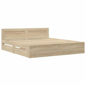 vidaXL Estructura De Cama Con Cabecera 2 Pcs Sonoma 193 X 203 Cm Vidaxl