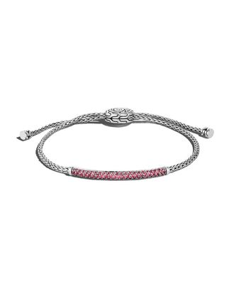 John Hardy Silver Treated Ruby Classic Chain Station Bracelet