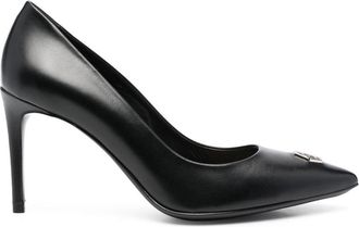 Philipp Plein logo-plaque 80mm pumps - women - Calf Leather/Calf Leather/Calf Leather - 37 - Black