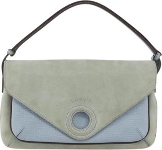 Loewe Pre-owned Shoulder Bags, female, Blue, Size: ONE SIZE Pre-owned Leather Shoulder Bag