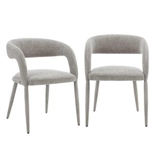 Sweeek Sill&oacute;n contempor&aacute;neo de tela, set de 2, pardo