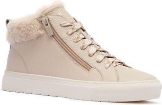 FRANKiE4 Miles Genuine Shearling Lined Sneaker in Ecru/Shearling at Nordstrom, Size 9.5