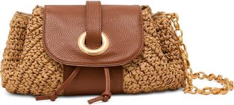 Reiss Lori Raffia Effect Shoulder Bag in Natural at Nordstrom