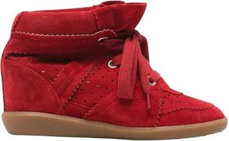 Isabel Marant Bobby Sneakers - Dames - Sneakers - Rood - 40 EU - Leer - Schoenen