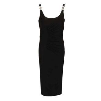 Versace Stretch Cr&ecirc;pe Jersey Midi Dress - female - Versace - Midi Dresses - Black - L - Dresses